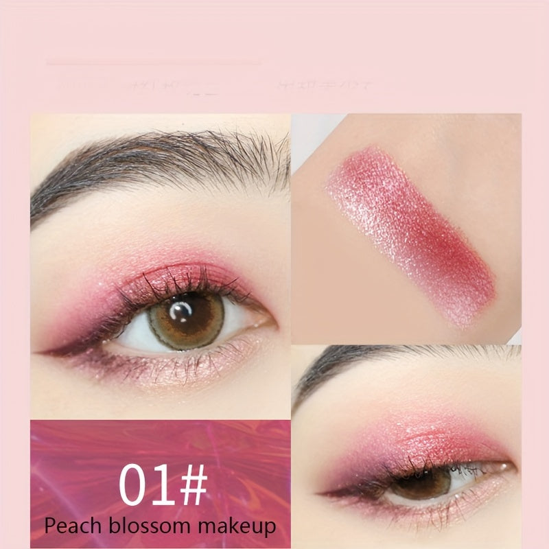 Two Tone Eyeshadow Stick Eye Brightening Pearly & Glitter Brown Golden Tone