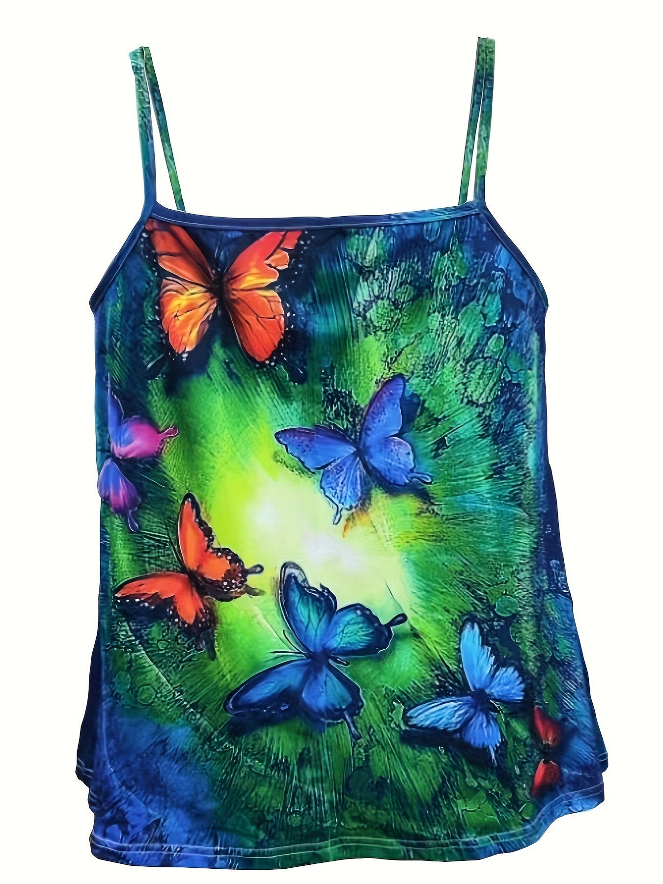  Butterfly Print Cami Top High Stretch