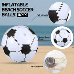 4-Pack 30.99 cm Inflatable Soccer Beach Balls