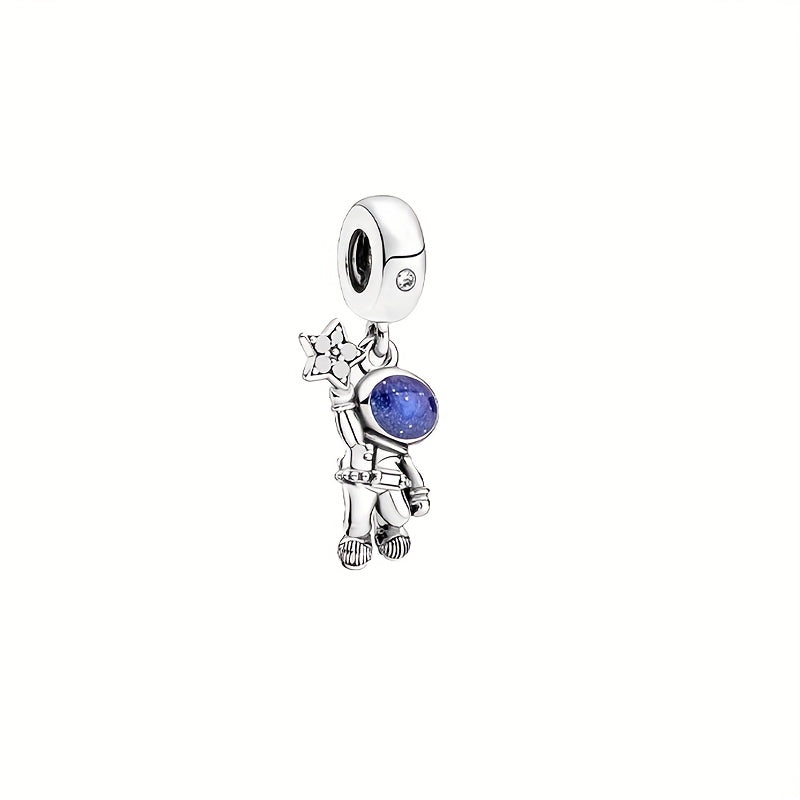 Star Galaxy Astronaut Beaded Bracelet with Angel Wings Charm