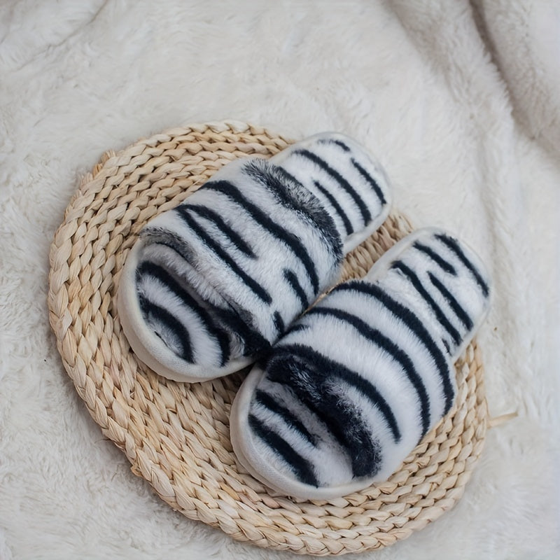 Women's Lightweight Flat Slippers Plush Indoor Shoes