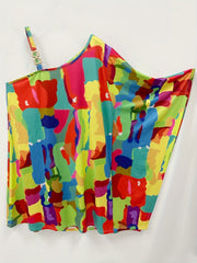  Casual Dress Women's Plus Colorblock Painting Print