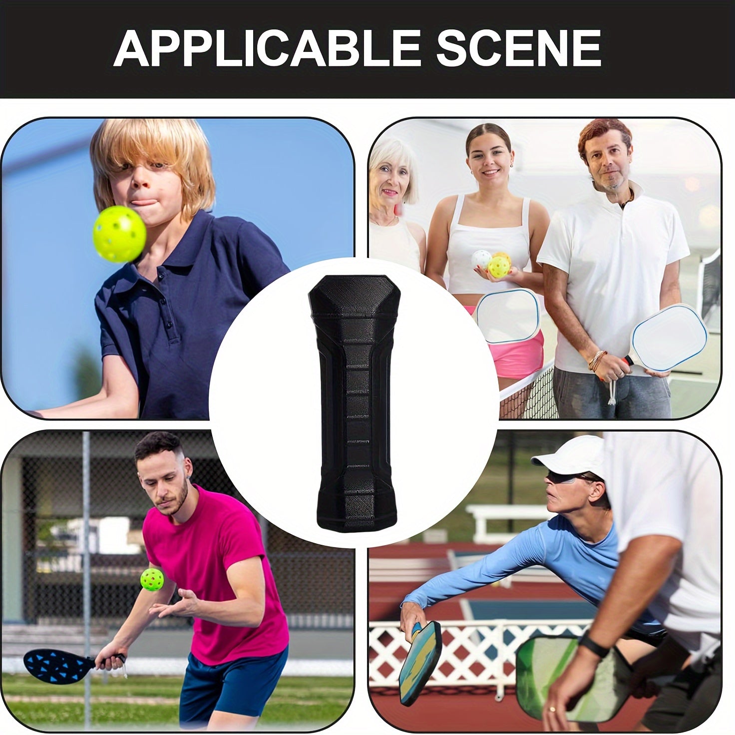 2pcs Pickleball Silicone Handle Cover Anti-slip Replacement