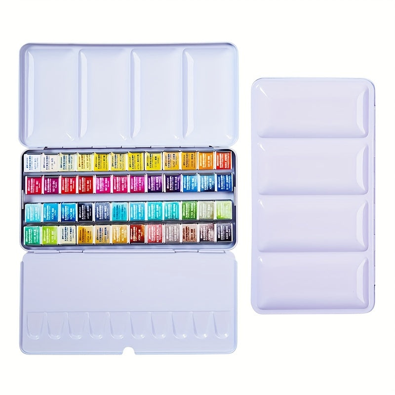 Professional Watercolor Paints Set - 48 Colors Tin Box Water Pigment