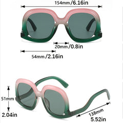 Y2K Thick Frame Sunglasses Gradient Eyeglasses