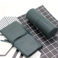 Dark Green Makeup Brush Holder Case Portable Travel Storage Basket