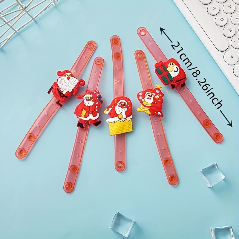 Christmas Luminous Watch Set with LED Glitter Wristband Soft Rubber Silicone Bra