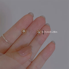 Zircon Stud Earrings 14K Plated 925 Silver Ear Decoration For Women