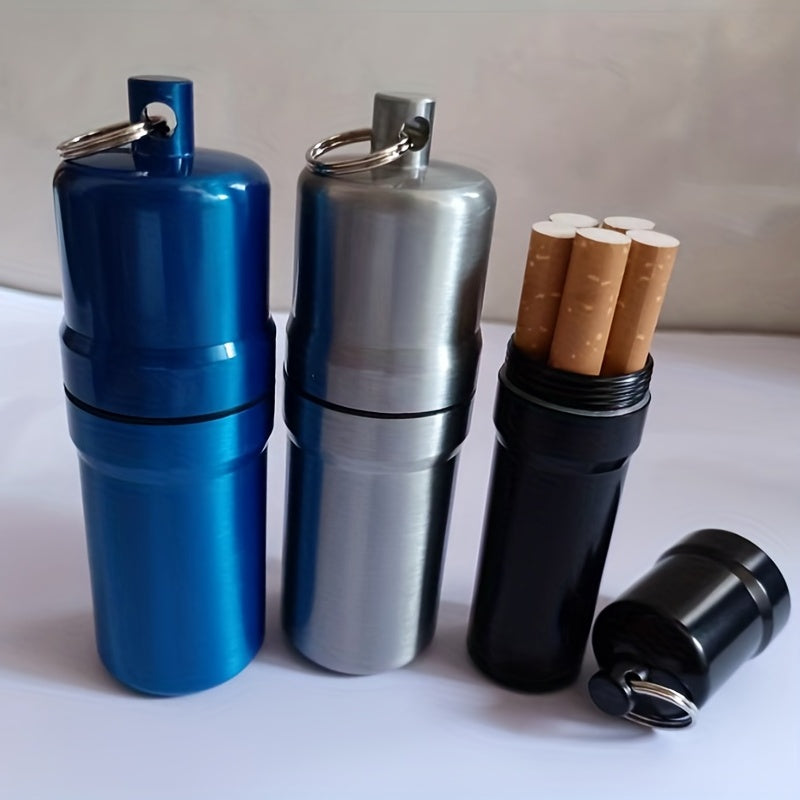 Metal Cigarette Can Waterproof Key Ring Outdoor Portable Sealed Cigarette Can