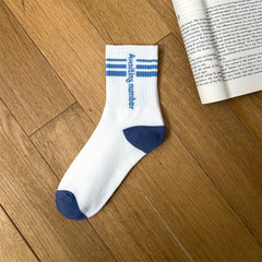 Letter E Print Socks Comfy & Breathable Street Socks Women's Stockings
