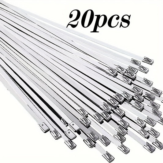 50pcs 29.97cm 304 SS Cable Ties Heavy Duty Self-Locking for Machinery Vehicles