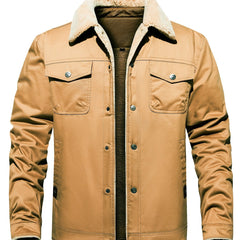 Men's Sherpa Lining Winter Jacket Cotton Cargo Coat