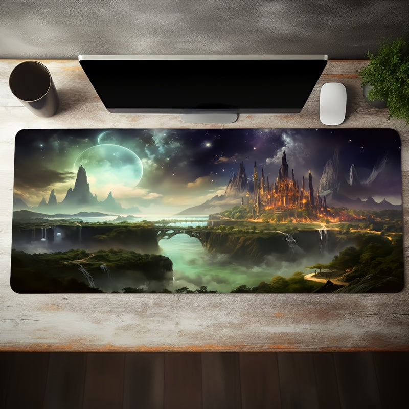 Magic Castle Large Desk Mat Non Slip Water Resistant Mouse Pad