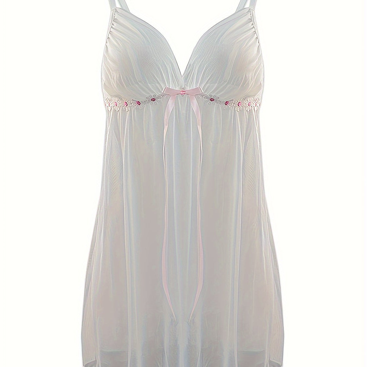 Sultry Mesh Slip Nightdress V Neck Backless Sleep Dress Women's Sleepwear
