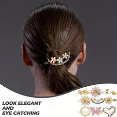 Rhinestone Crystal Flower Hair Clip Barrette for Girls Women