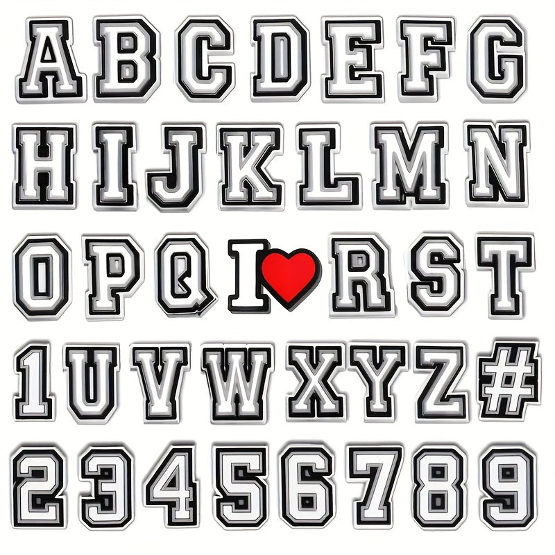 38pcs English Letters Shoe Charm Buckle Clogs Sandal Accessories
