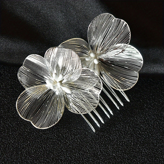 Golden Flower Hair Comb Vintage Headwear Wedding Hair Accessories