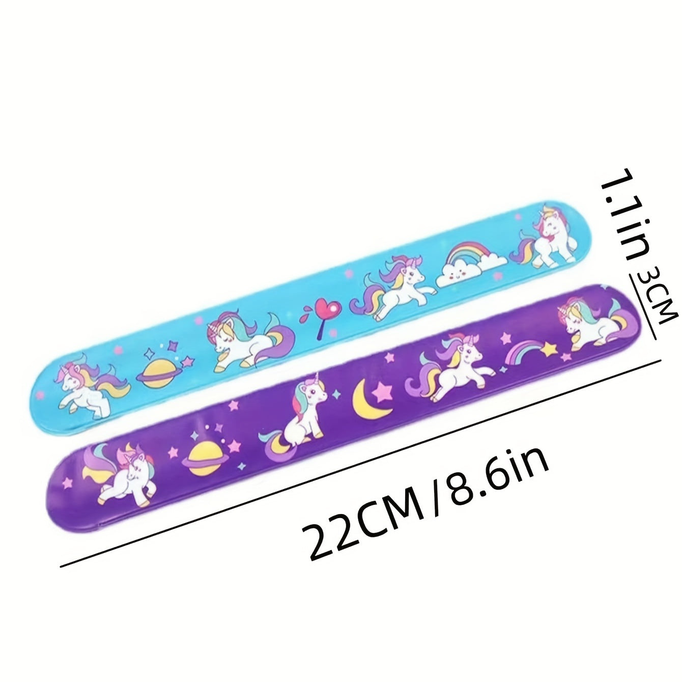 12pcs Unicorn Slap Bracelets Cartoon Pop Circle Kid Toys Bracelets Party Decor