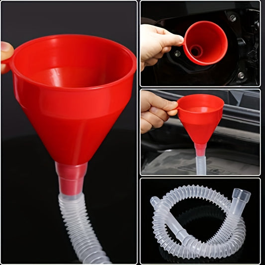 Flexible Fuel Funnel Long Hose & Wide Mouth for Engine Gas Diesel Water