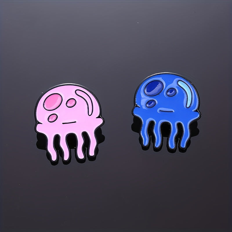Cartoon Jellyfish Brooch Animal Metal Badge for Men