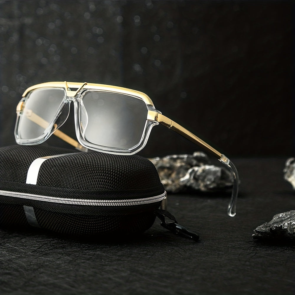Men's Metal Frame Sunglasses Casual Mixed Decorative Eyewear