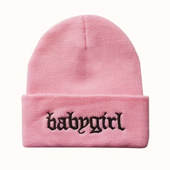 Unisex Babygirl Embroidered Warm Knit Hat for Kids & Teens