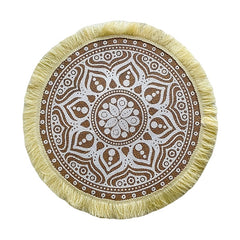 Heat Insulated Linen Coaster Jute Decorative Mat for Home Kitchen Tabletop
