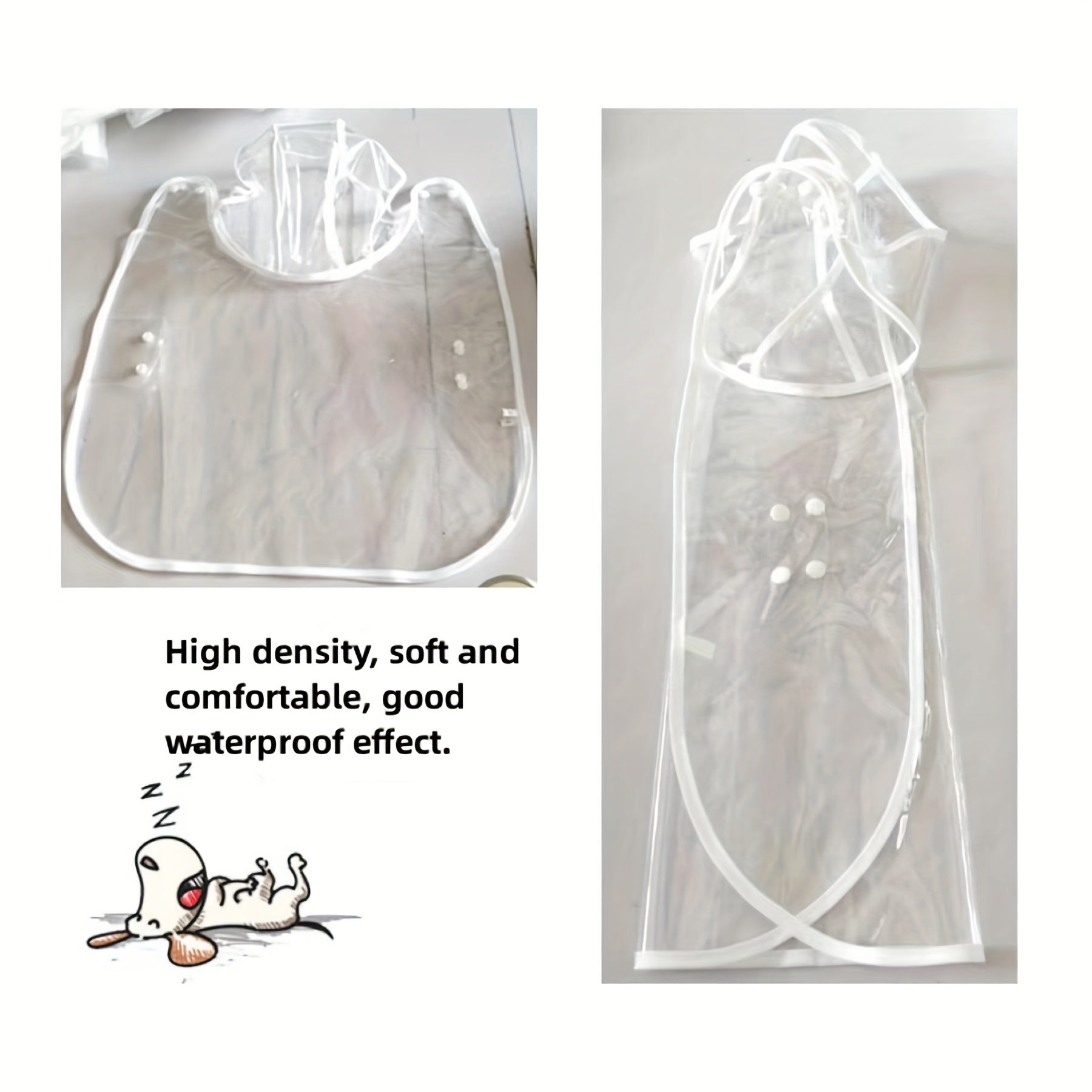 Clear Hooded Pet Plastic Raincoat Poncho for Toy Small Dogs Cat Clothes