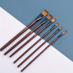 Acrylic Flat Head Brush Set for Watercolor Art Brown Beige Light Brown