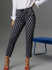  Dot Print High Rise Trousers