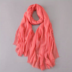 Vintage Solid Gauze Scarf Tassel Headwrap Women Turban Hijab