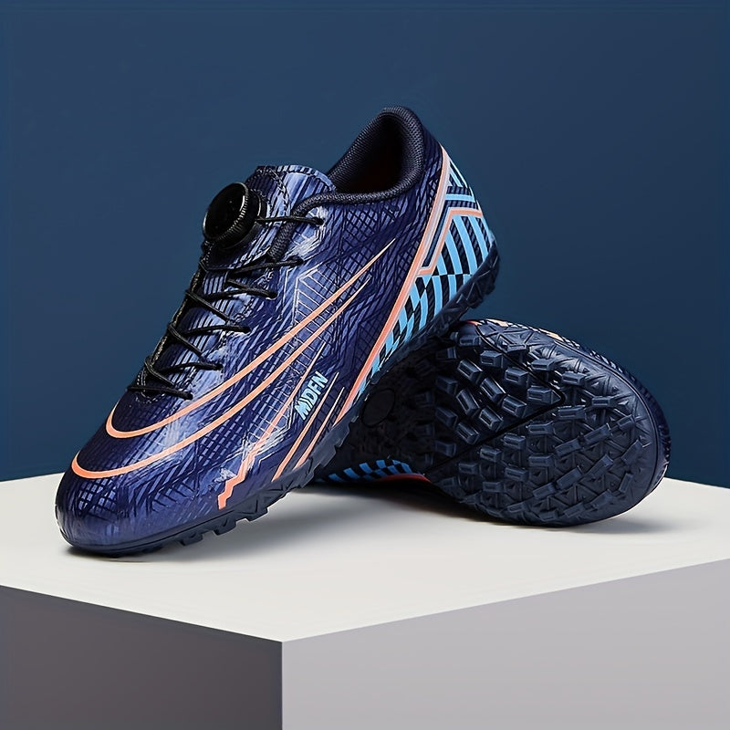 Unisex Turf Soccer Shoes With Rotating Button Anti Skid Breathable