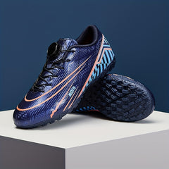 Unisex Turf Soccer Shoes With Rotating Button Anti Skid Breathable
