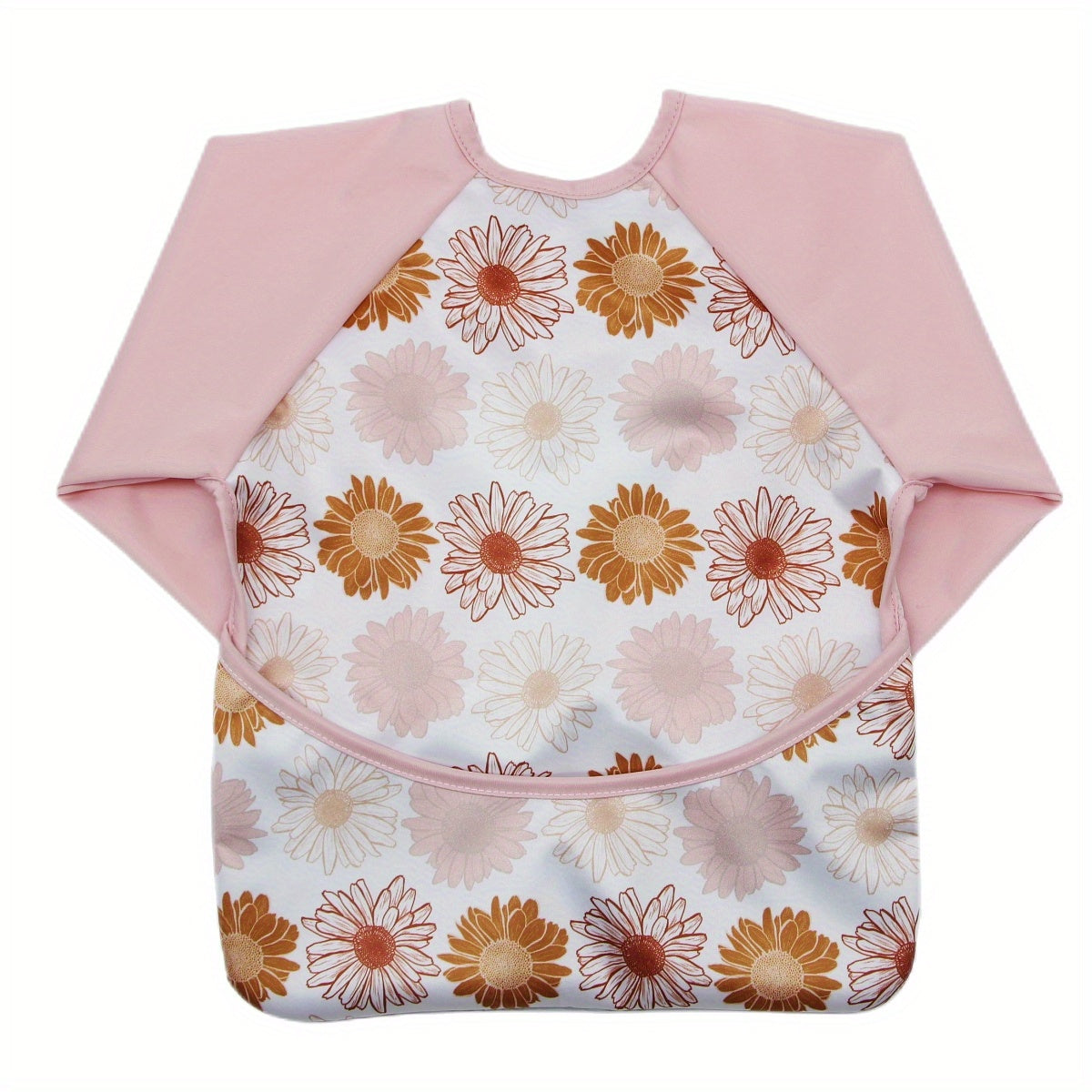 Waterproof Flower Print Baby Feeding Bibs - Reusable & Washable