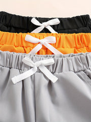 3pcs Boys Comfortable Quick Drying Shorts for Summer