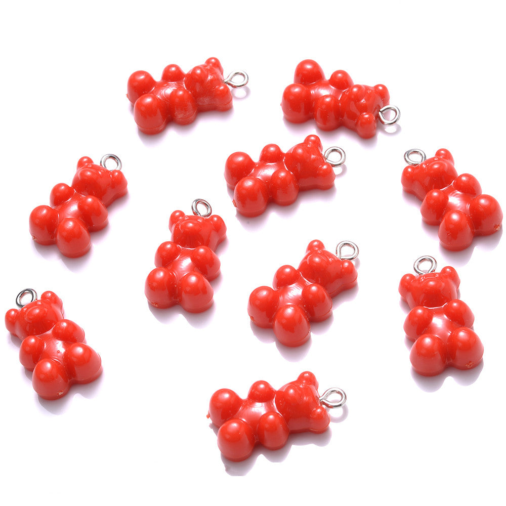 10pcs 10x20mm Bear Charms Acrylic Pendant Jewelry Making Supplies