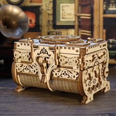 Antique Jewel Box 3D Wooden Puzzle Model Kits DIY Home Decoration