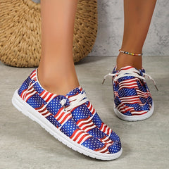 Women's Flag Pattern Slip-On Loafers for 4th of July