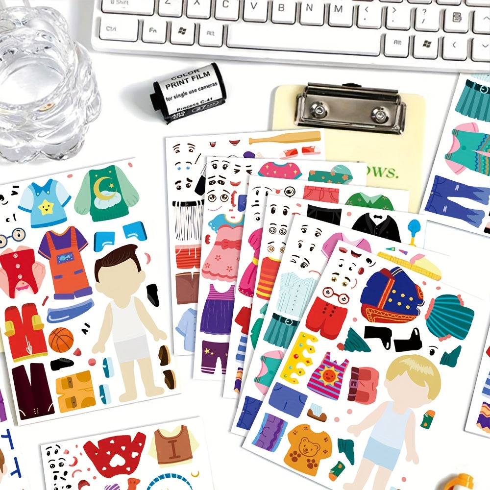 Cartoon Character Dressup Stickers DIY at Will - Creative Imaginative Play