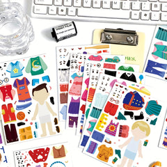 Cartoon Character Dressup Stickers DIY at Will - Creative Imaginative Play