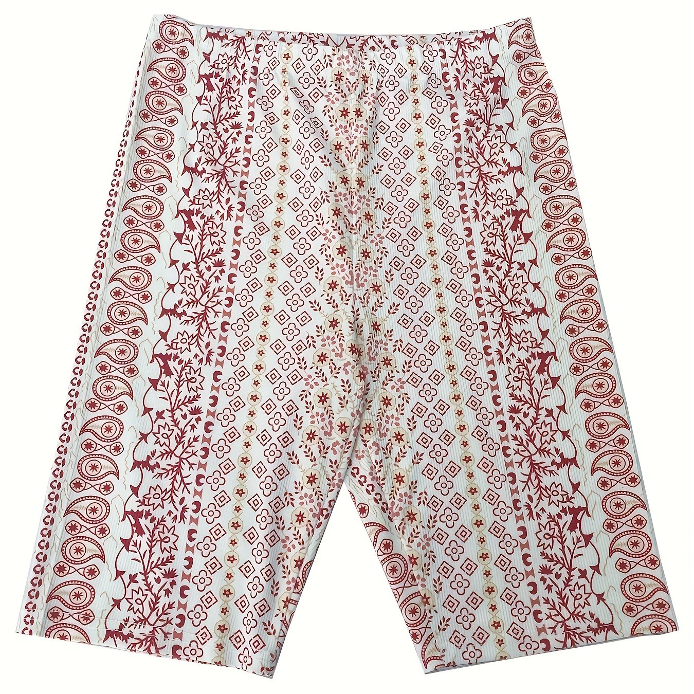 Paisley Print Boho Style Yoga Shorts High Elastic Sports Activewear