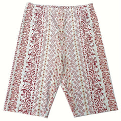 Paisley Print Boho Style Yoga Shorts High Elastic Sports Activewear