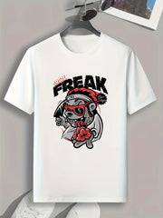 ''FREAK'' Print Men's Graphic T-shirt Casual Comfy Tees For Summer