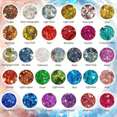 Holographic Chunky Glitter 2oz, Mixed Fine Flakes for Nail Art Hair Epoxy Resin