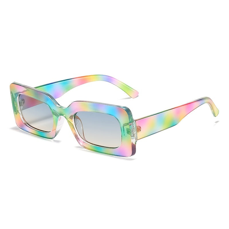 Rectangular Women Sunglasses Transparent Colorful Outdoor Eyewear