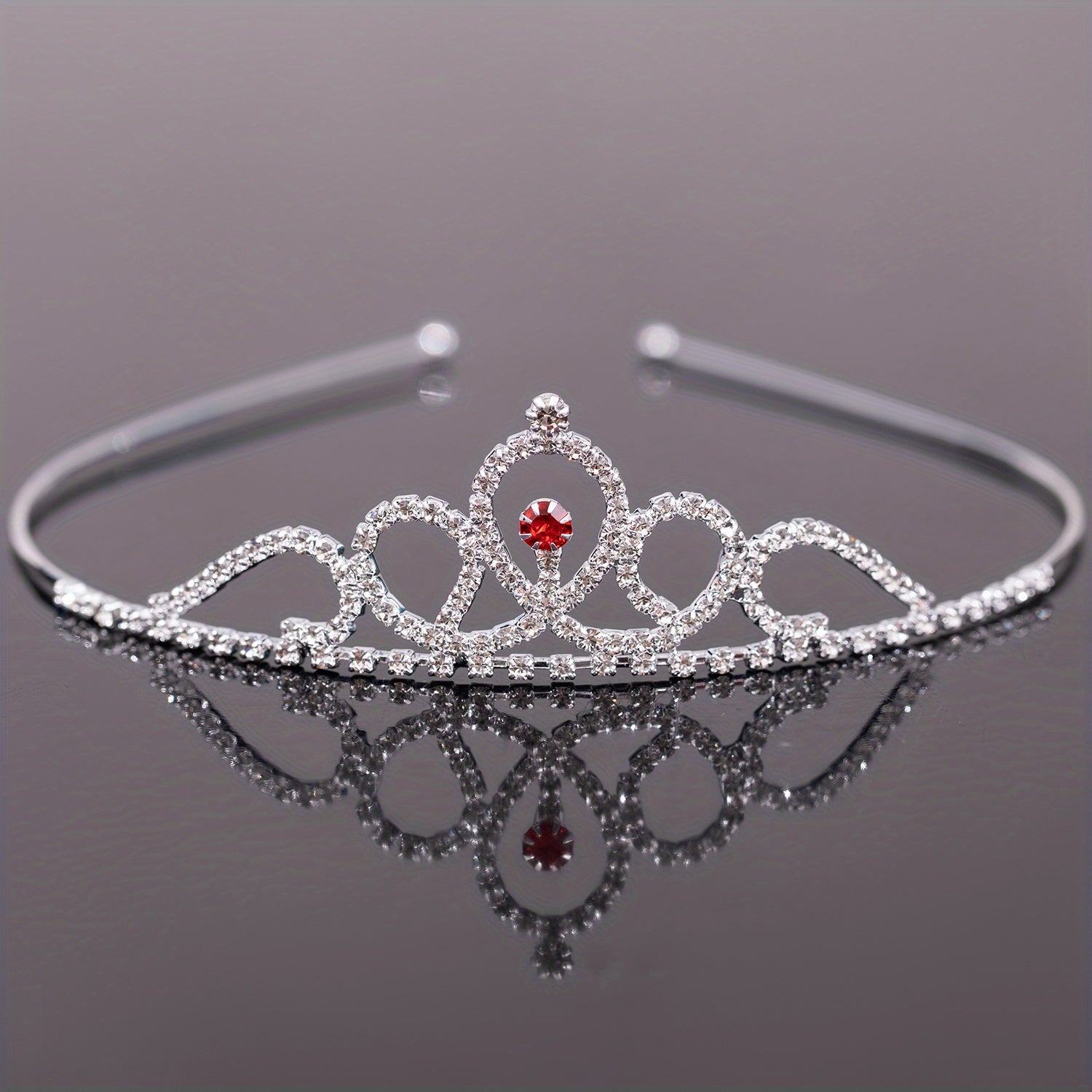 Silver Crystal Tiara Crowns Girls Princess Crown Rhinestone Birthday Crowns