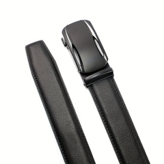 Men's Leather Ratchet Buckle Slide Belt For Dress Casual