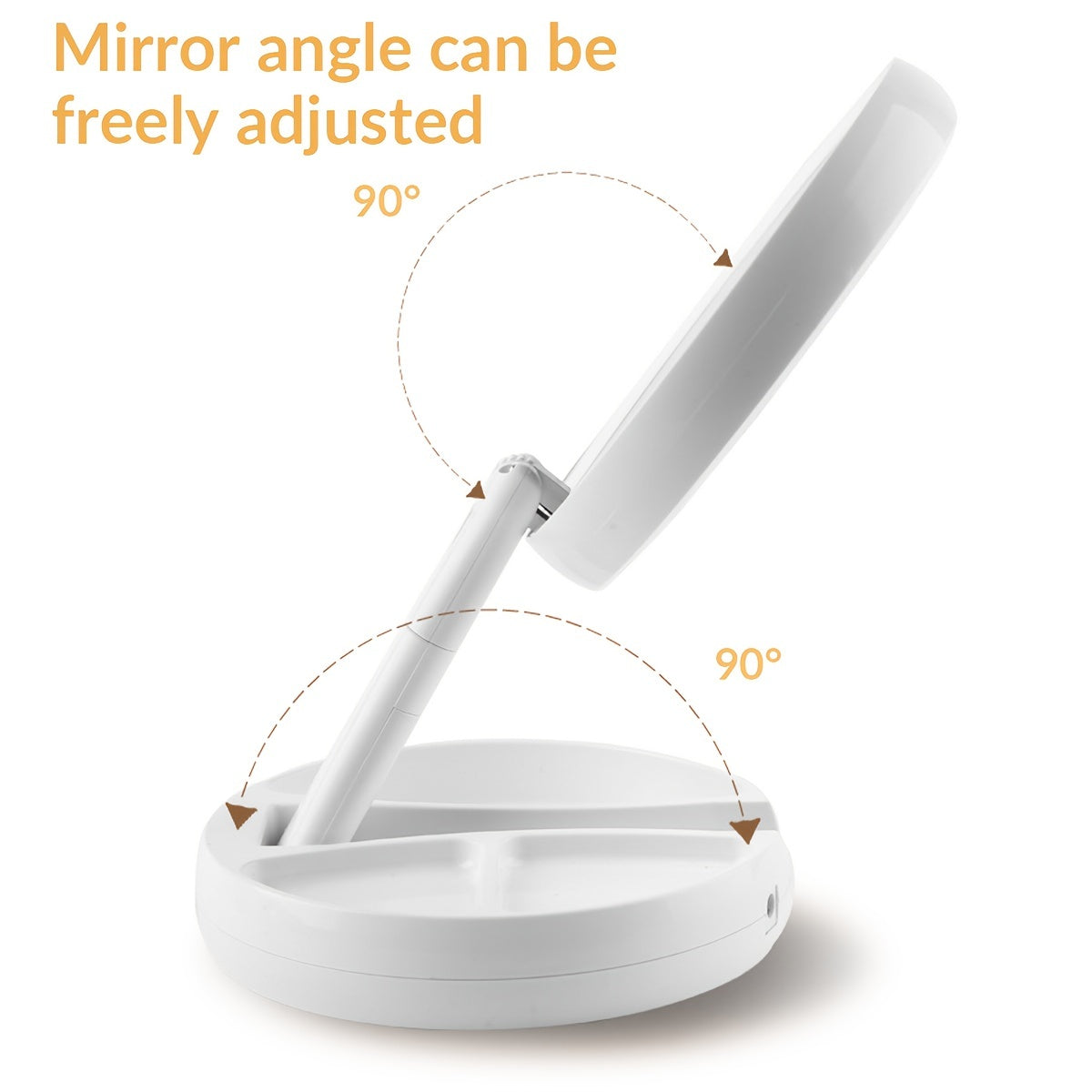 USB Dual Purpose Double Sided Mirror LED Makeup Mirror Portable Makeup Mirror