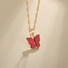 Butterfly Pendant Necklace Dainty Chain Neck Jewelry Birthday Gift