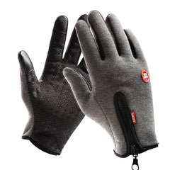 Winter Warm Gloves with Zipper Non-slip Touch Screen Outdoor Sports